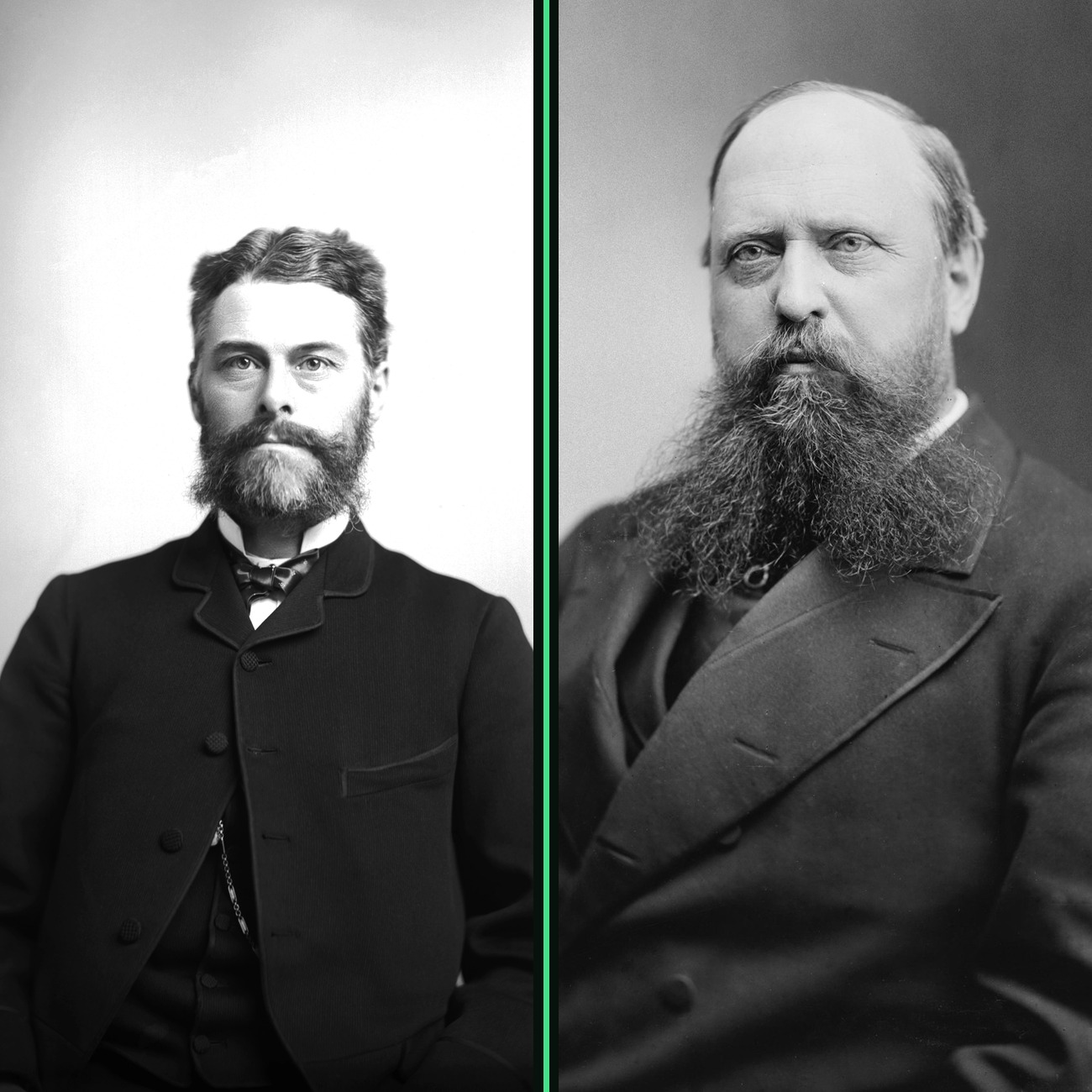 Retratos de Edward Drinker Cope y Othniel Charles Marsh, los rivales de las Guerras de los Huesos