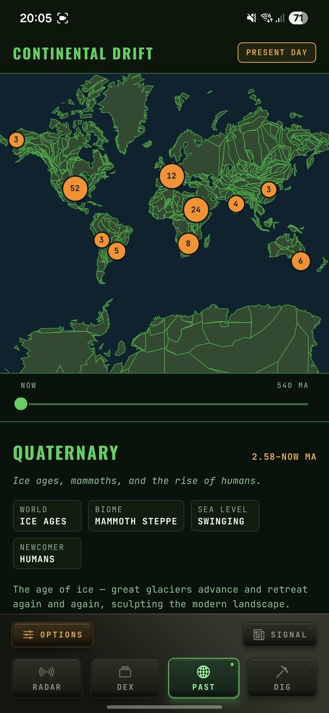 Continental drift map