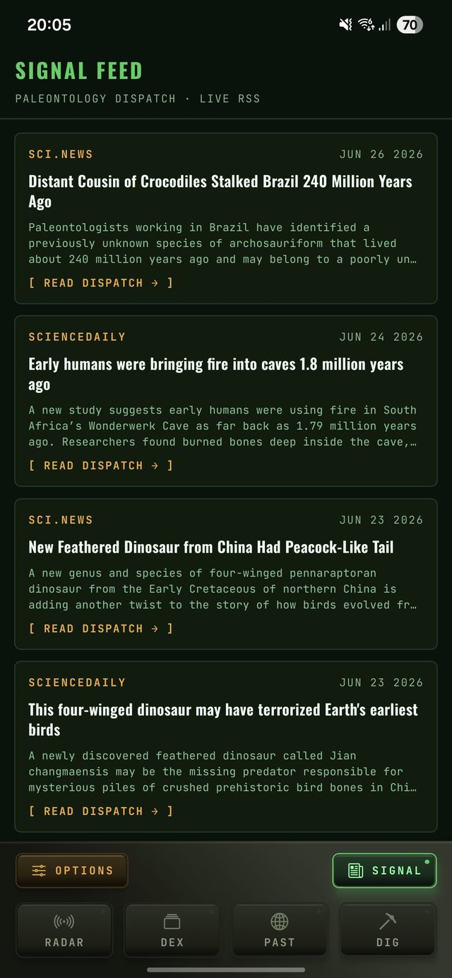 PaleoDex SIGNAL — paleontology news feed